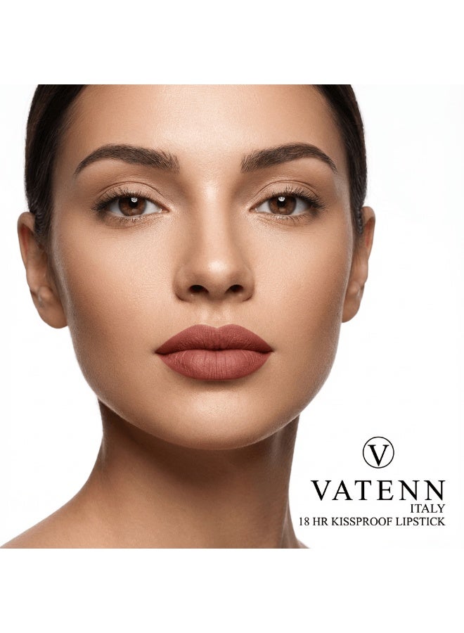 VATENN ITALY 18 Hr Kissproof Lipstick 30 Matte liquid lipstick, Lead-Free ,No Dry Feel, Weightless Feel, Vinyl Ink Kissproof /Lip Lingerie Transfer-Proof, All Day Wear. - Image 3